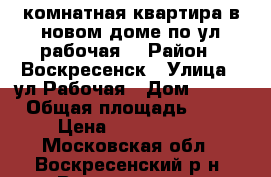 1-комнатная квартира в новом доме по ул.рабочая! › Район ­ Воскресенск › Улица ­ ул.Рабочая › Дом ­ 117 › Общая площадь ­ 45 › Цена ­ 2 200 000 - Московская обл., Воскресенский р-н, Воскресенск г. Недвижимость » Квартиры продажа   